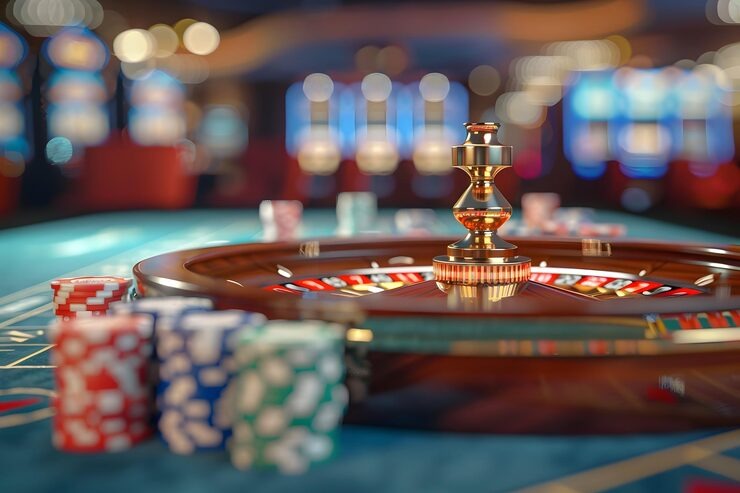 Dream Gaming baccarat table with player and banker hands